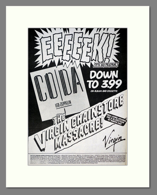 Led Zeppelin - Coda. Vintage Advert 1982 (ref AD20942)