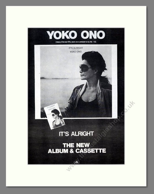 Yoko Ono - It's Alright. Vintage Advert 1982 (ref AD20943)