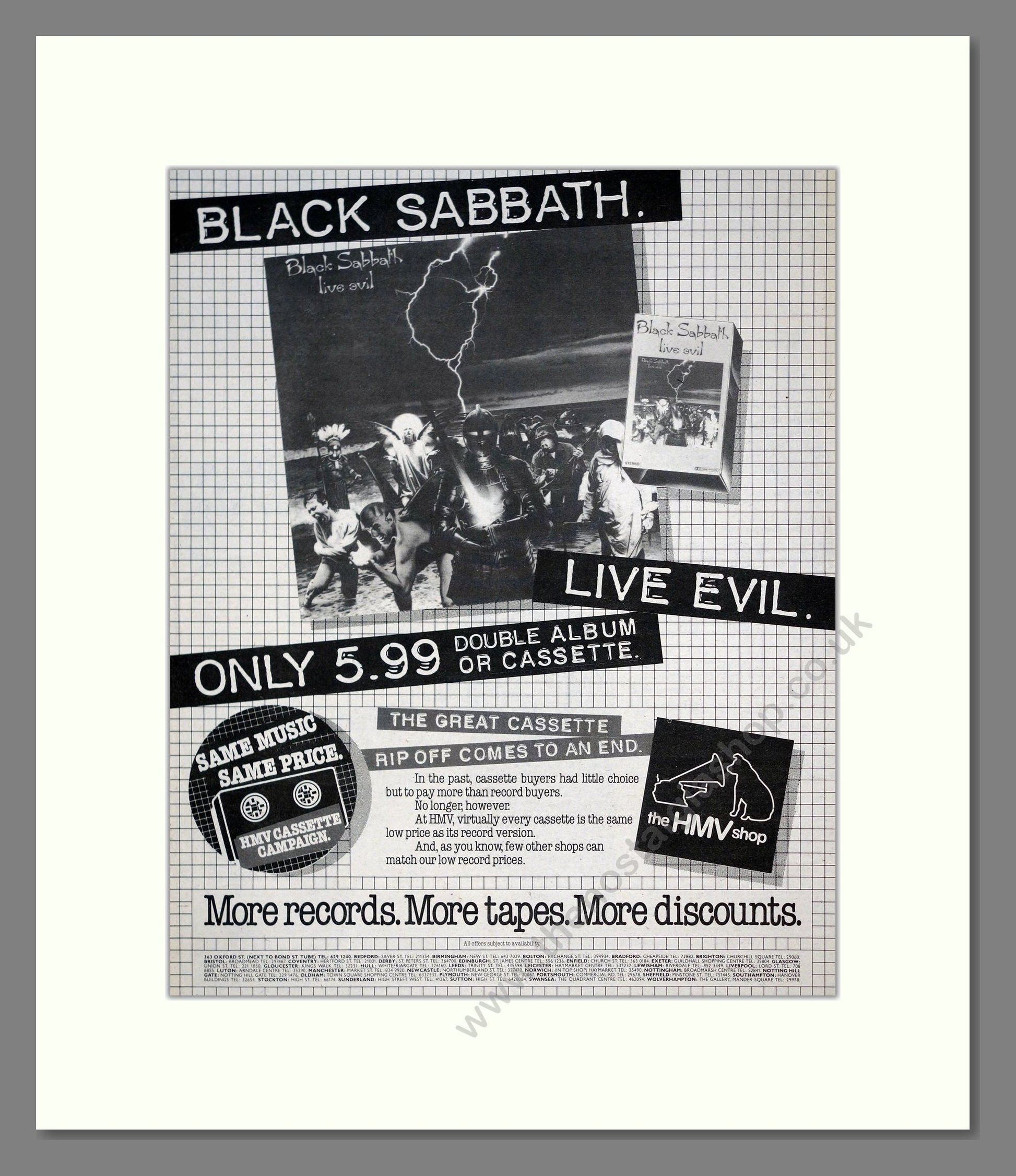 Black Sabbath - Live Evil. Vintage Advert 1983 (ref AD20944)