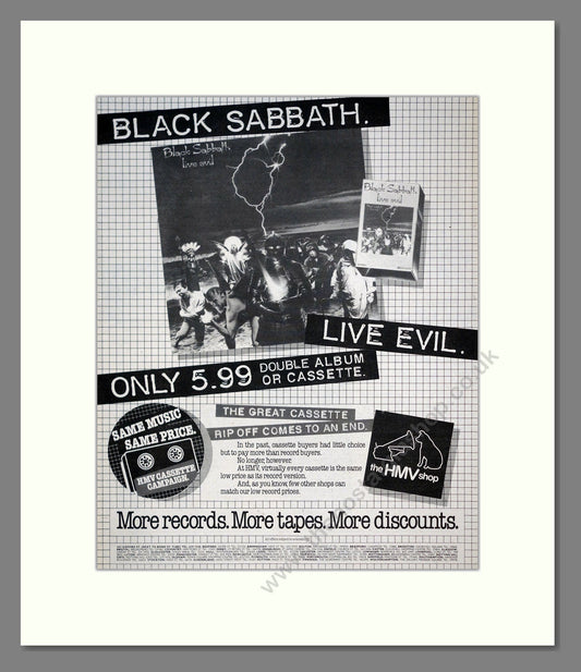 Black Sabbath - Live Evil. Vintage Advert 1983 (ref AD20944)