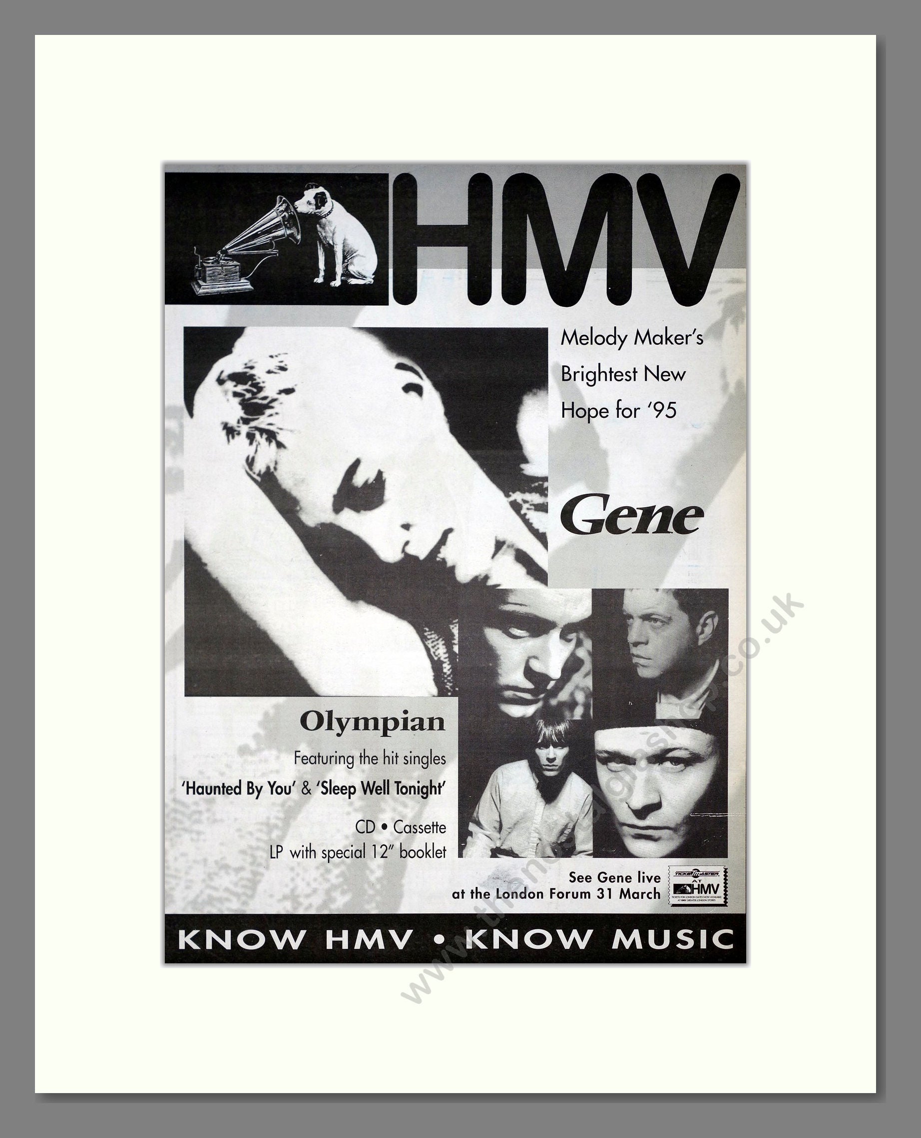 Gene - Olympian. Vintage Advert 1995 (ref AD20946)