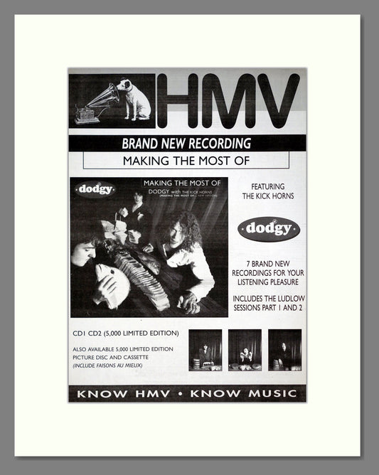 Dodgy - Making The Most Of. Vintage Advert 1995 (ref AD20948)