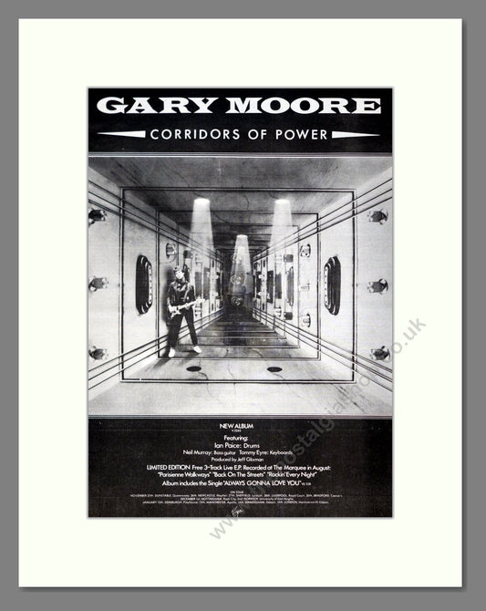 Gary Moore - Corridors Of Power. Vintage Advert 1982 (ref AD20950)