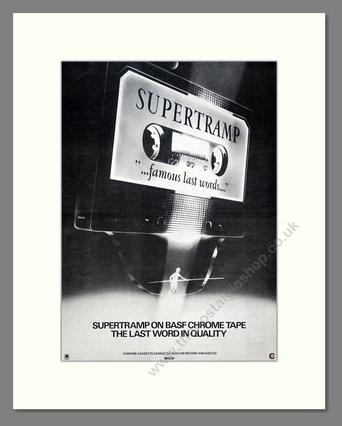 Supertramp - Famous Last Words. Vintage Advert 1982 (ref AD20951)