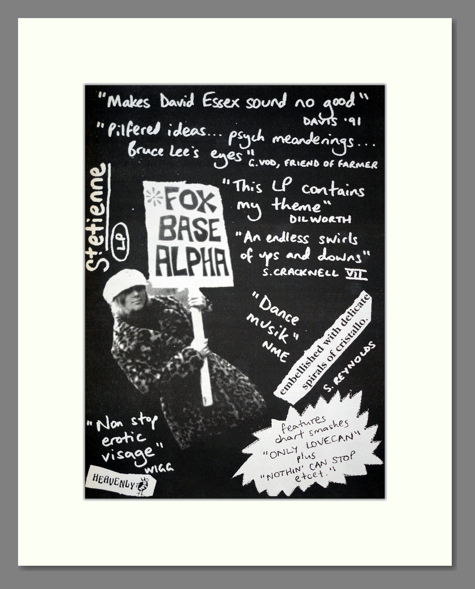 St Etienne - Fox Base Alpha. Vintage Advert 1991 (ref AD20953)