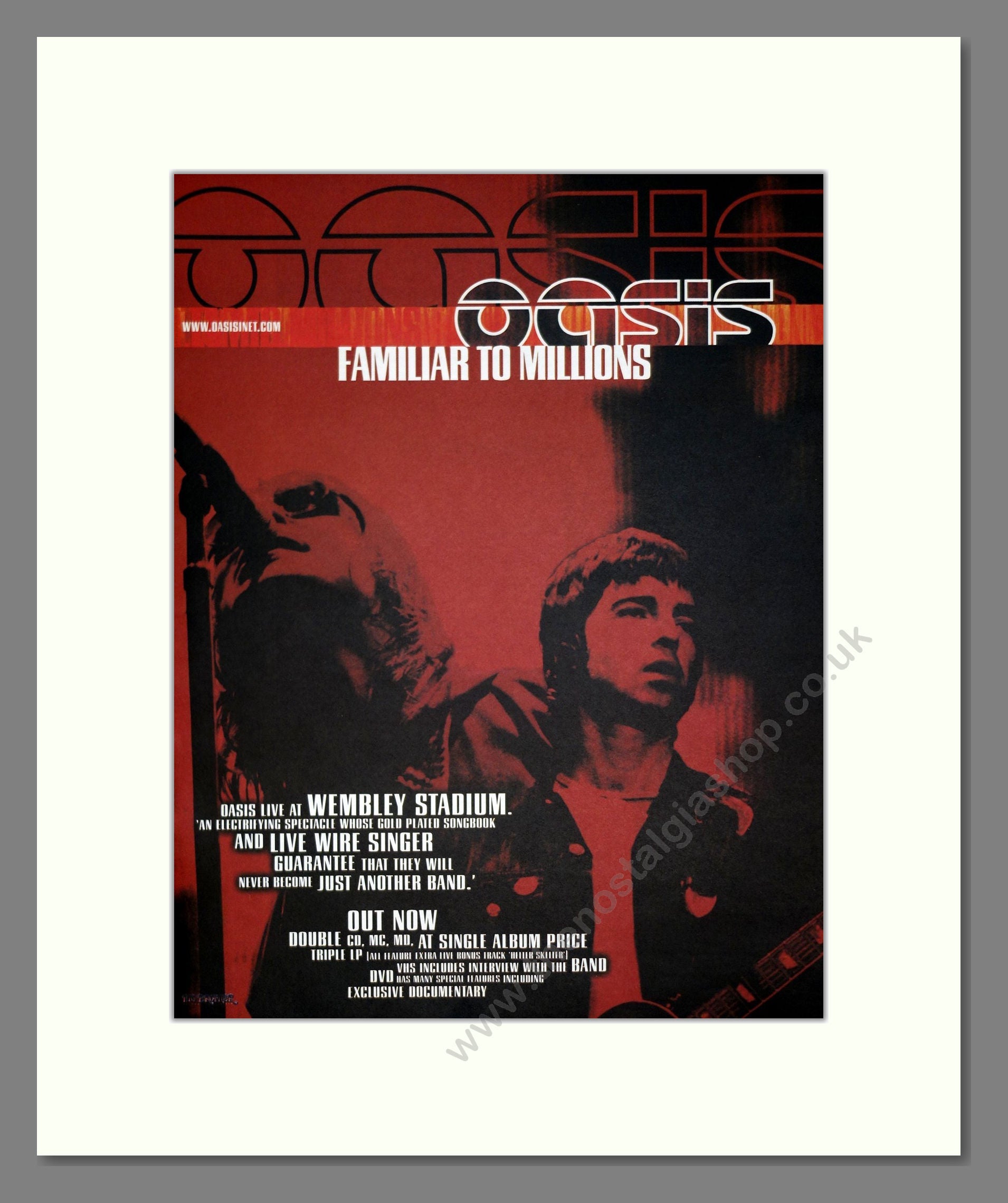 Oasis - Familiar To Millions. Vintage Advert 2000 (ref AD20960)
