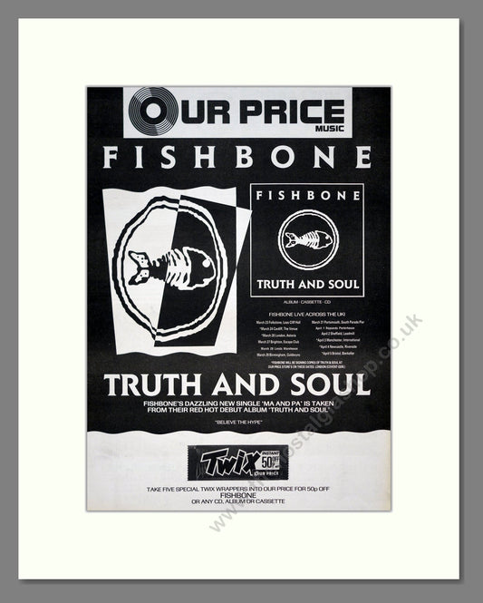 Fishbone - Truth And Soul. Vintage Advert 1989 (ref AD20962)