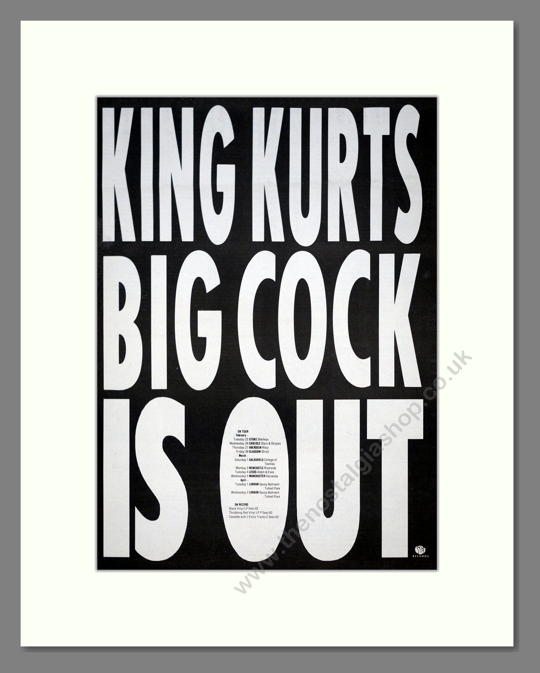 King Kurt - Big Cock. Vintage Advert 1986 (ref AD20970)