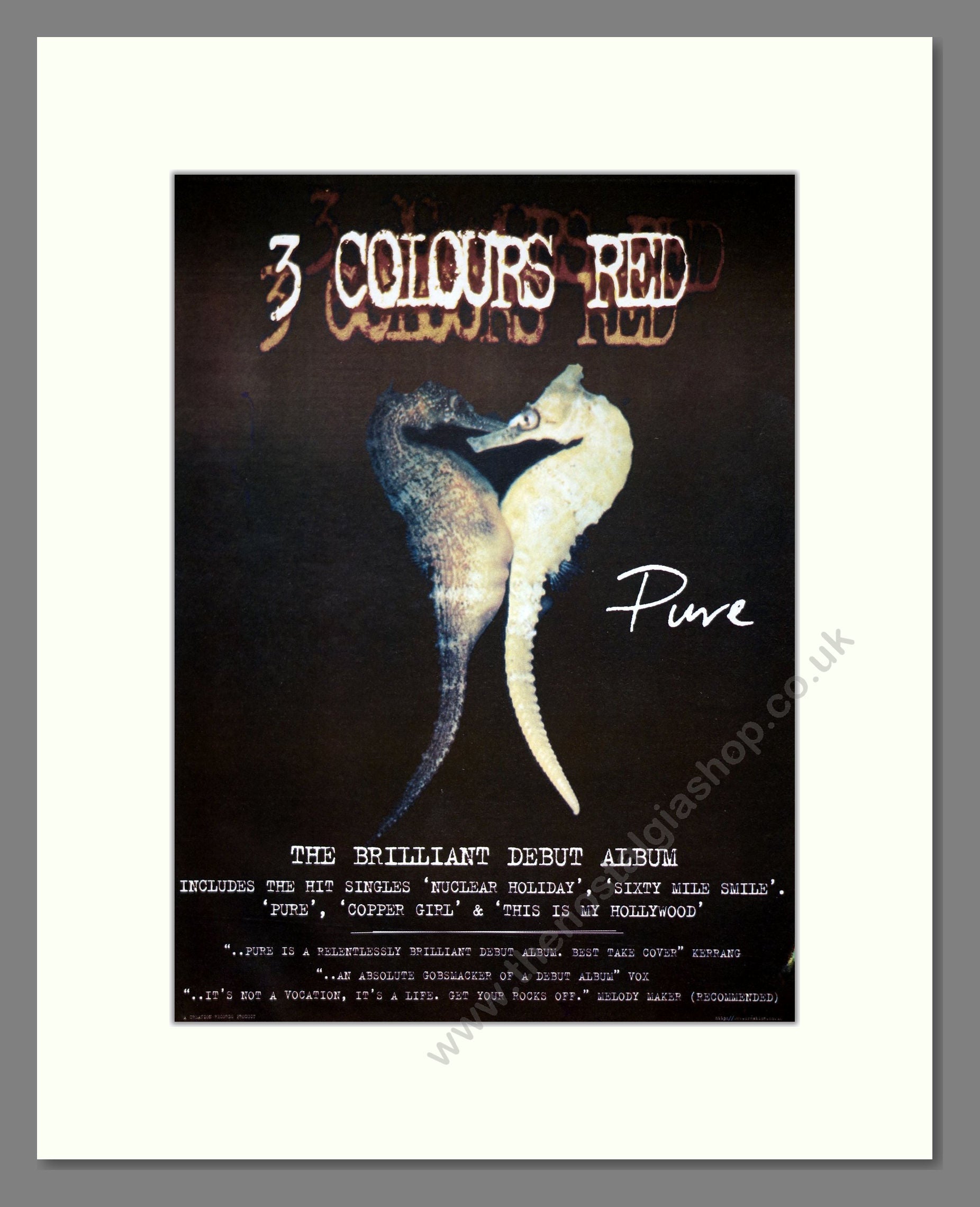 3 Colours Red - Pure. Vintage Advert 1997 (ref AD20972)