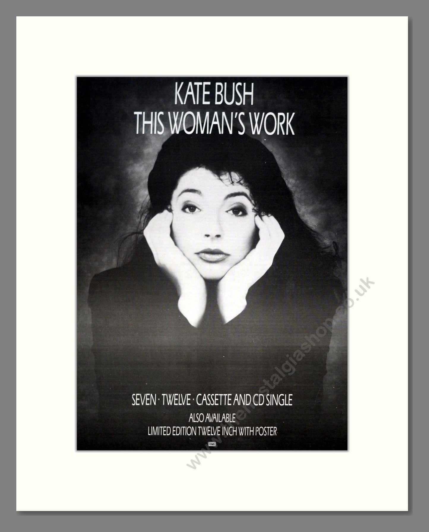 Kate Bush - This Woman's Work. Vintage Advert 1989 (ref AD20973)