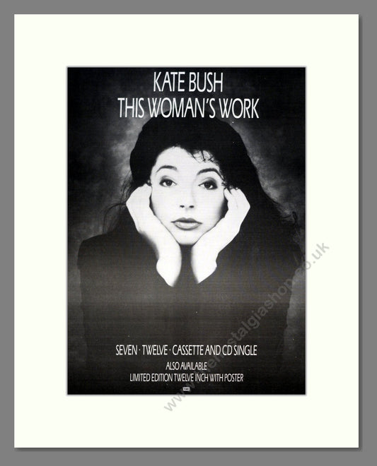 Kate Bush - This Woman's Work. Vintage Advert 1989 (ref AD20973)
