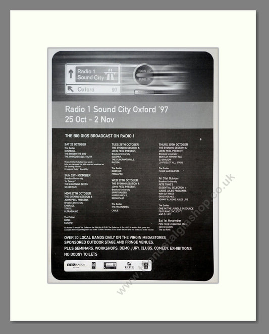 Various Artists - Radio 1 Sound City Oxford 97. Vintage Advert 1997 (ref AD20976)