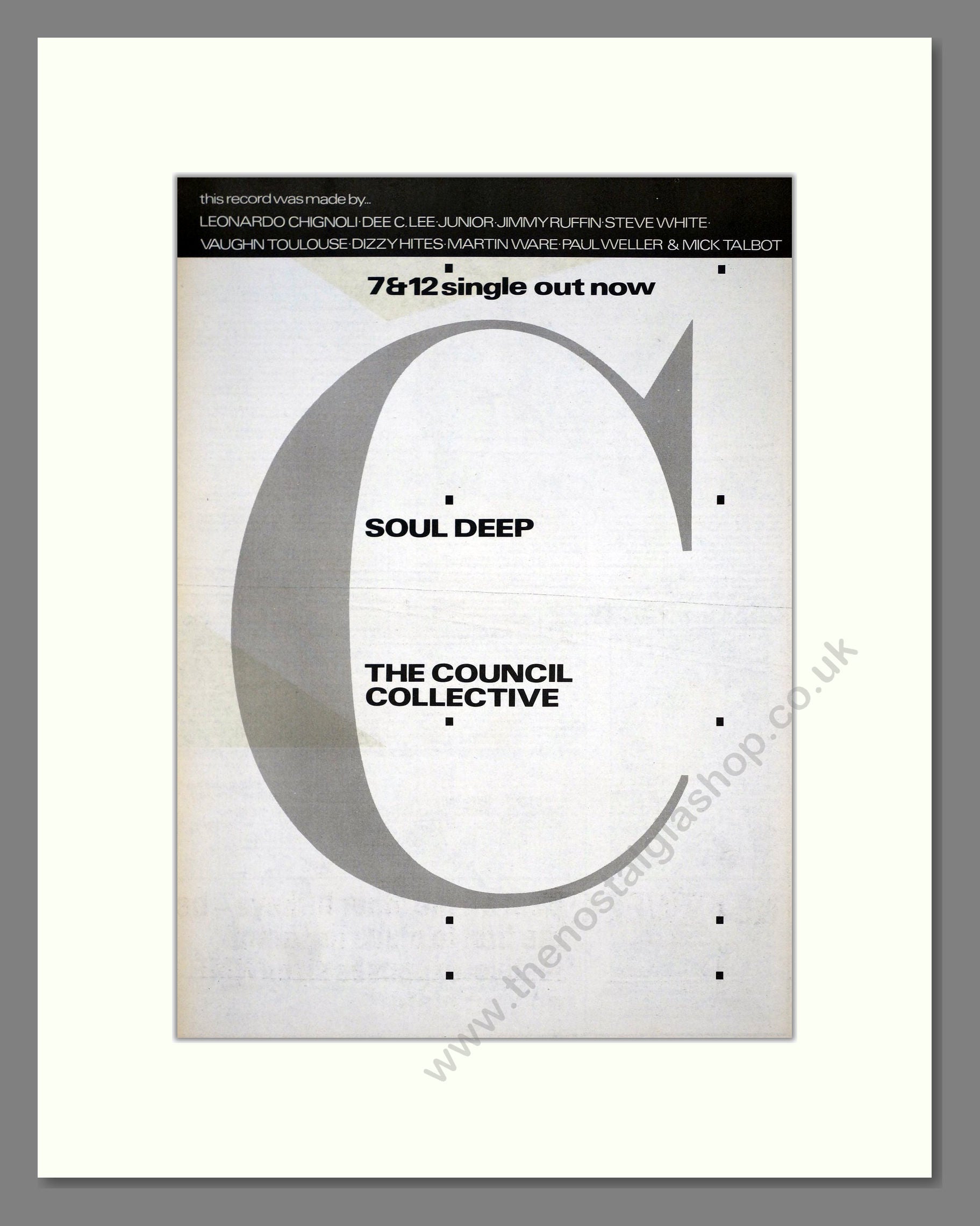 Soul Deep - The Council Collective. Vintage Advert 1984 (ref AD20977)