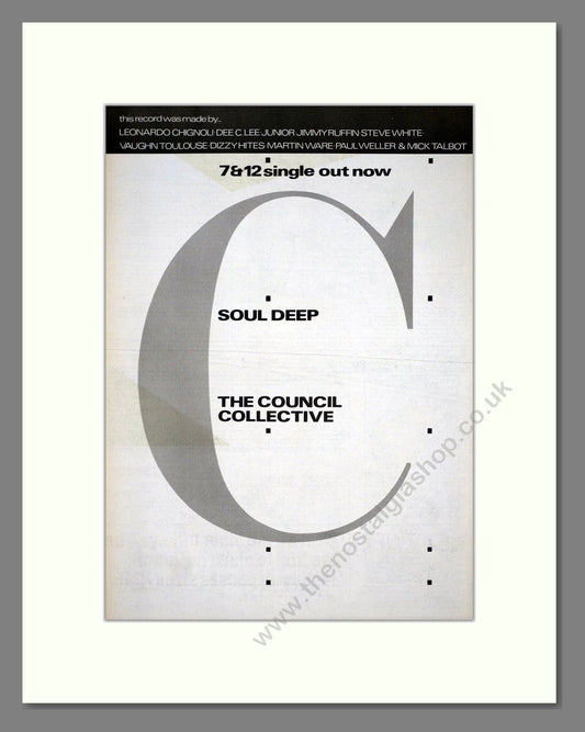 Soul Deep - The Council Collective. Vintage Advert 1984 (ref AD20977)