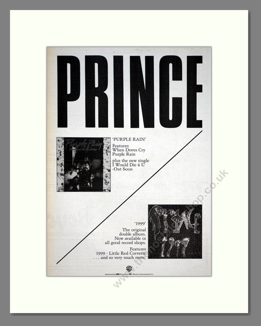 Prince Charles And The City Beat Band - Purple Rain / 1999. Vintage Advert 1984 (ref AD20979)