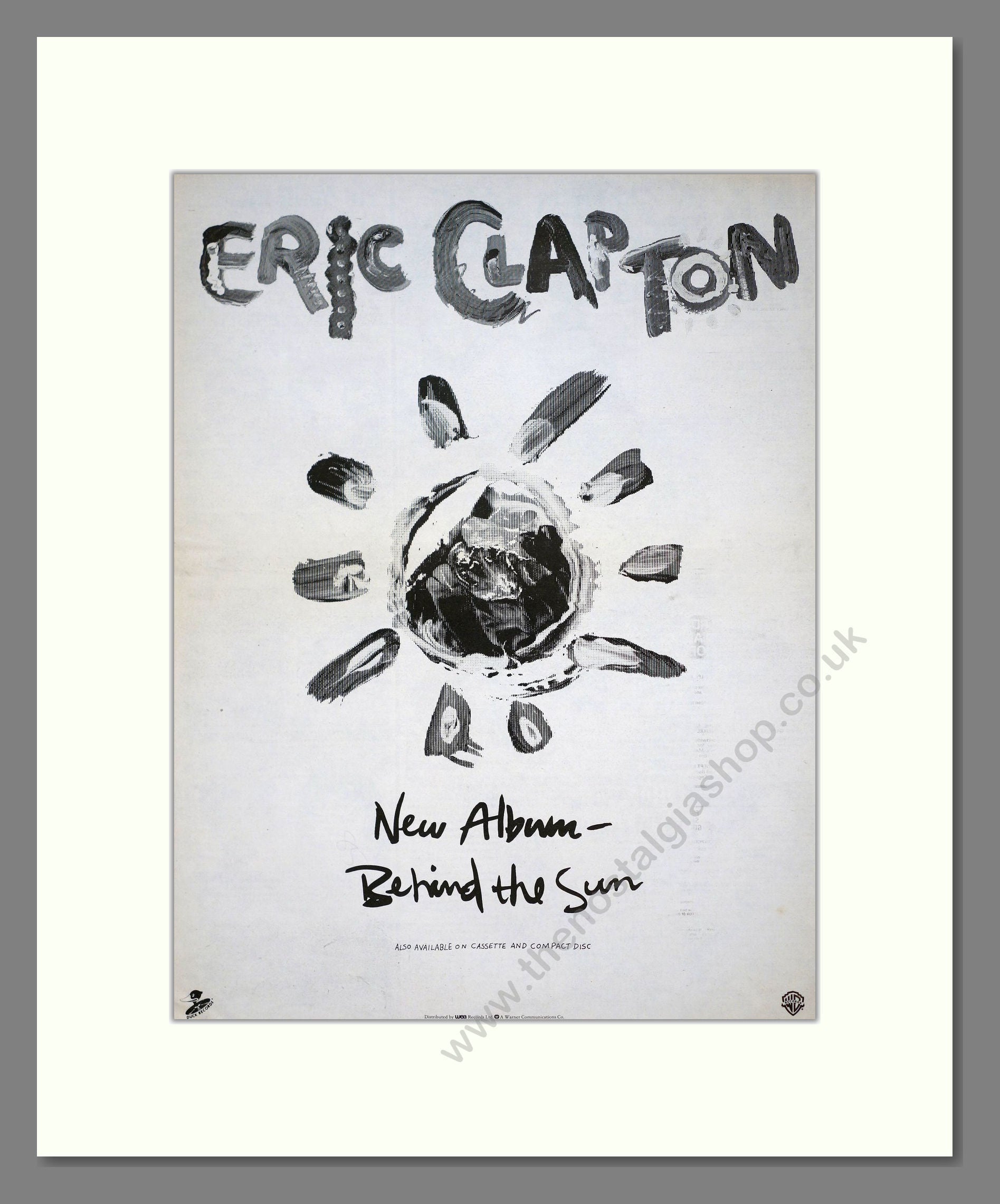 Eric Clapton - Behind The Sun. Vintage Advert 1985 (ref AD20984)