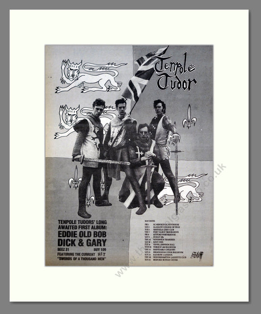 Tenpole Tudor - Eddie Old Bob Dick And Gary. Vintage Advert 1981 (ref AD20989)