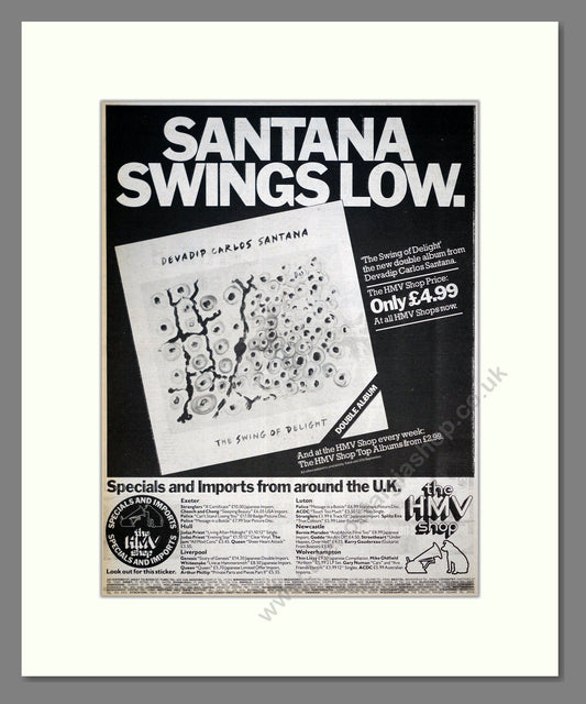 Santana - The Swing Of Delight. Vintage Advert 1980 (ref AD20991)