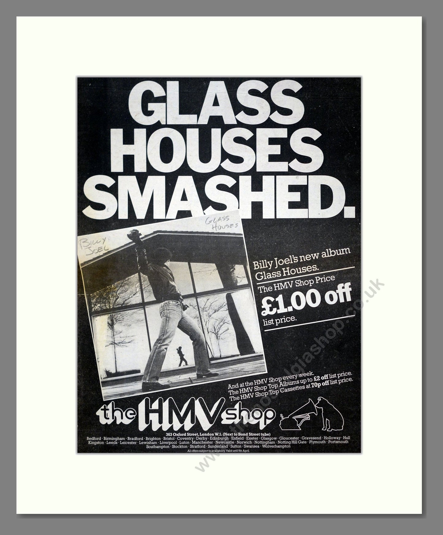 Billy Joel - Glass Houses. Vintage Advert 1980 (ref AD20992)