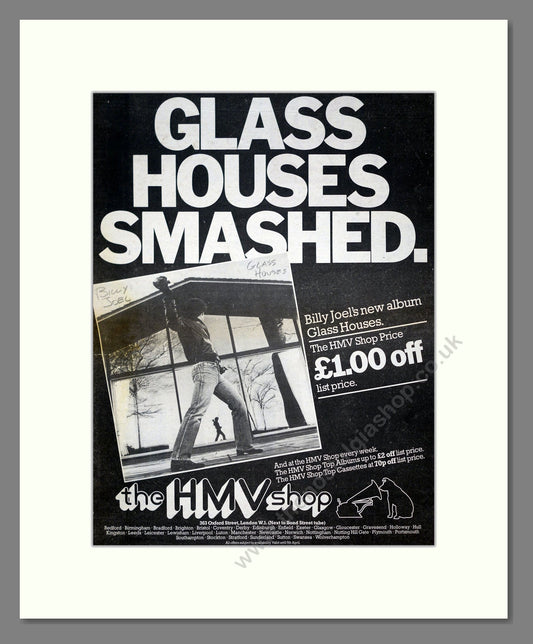 Billy Joel - Glass Houses. Vintage Advert 1980 (ref AD20992)