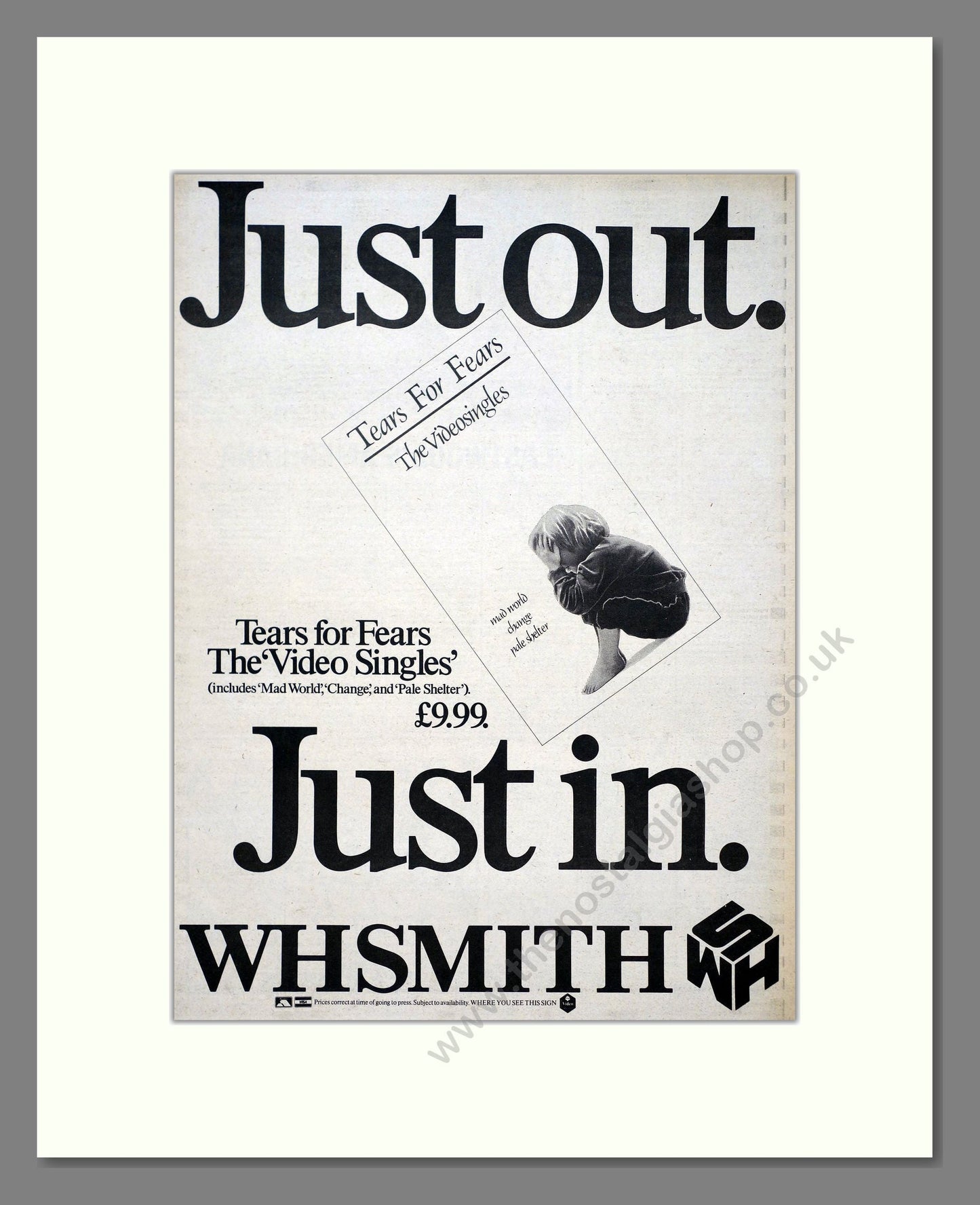 Tears For Fears - Video Singles. Vintage Advert 1983 (ref AD20996)