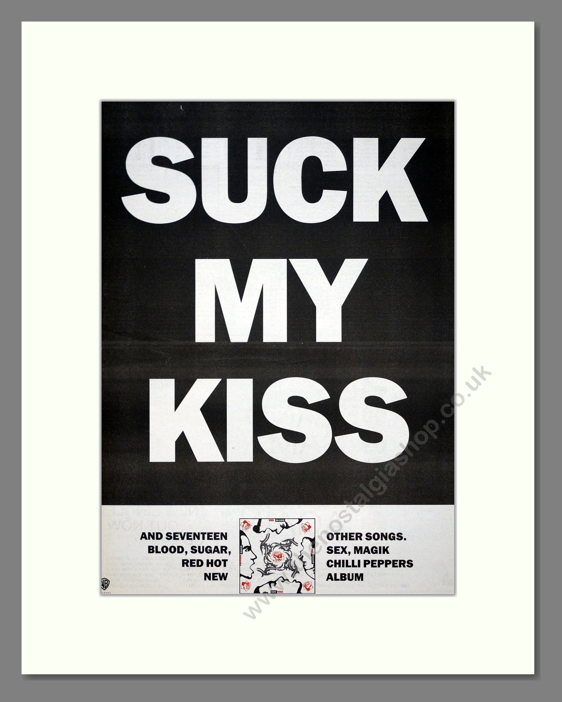 Red Hot Chilli Peppers - Suck My Kiss. Vintage Advert 1991 (ref AD20997)