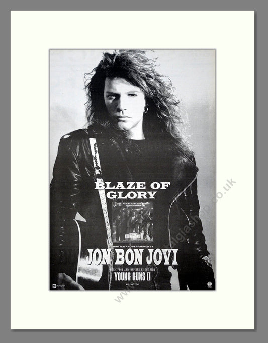 Jon Bon Jovi - Blaze Of Glory. Vintage Advert 1990 (ref AD21001)