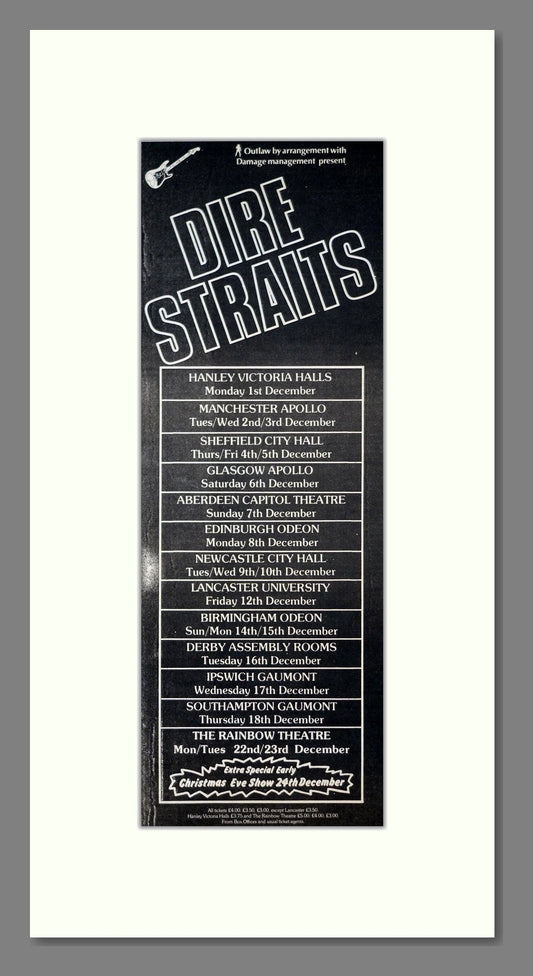 Dire Straits - UK Tour. Vintage Advert 1980 (ref AD201594)