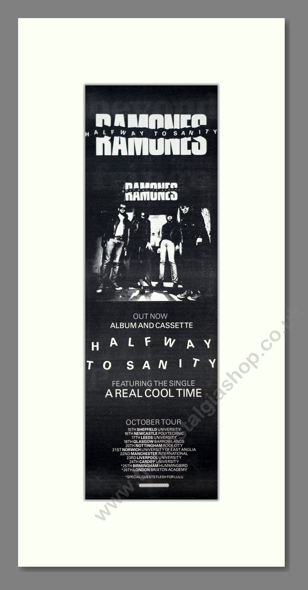 Ramones - Halfway To Sanity. Vintage Advert 1987 (ref AD201597)