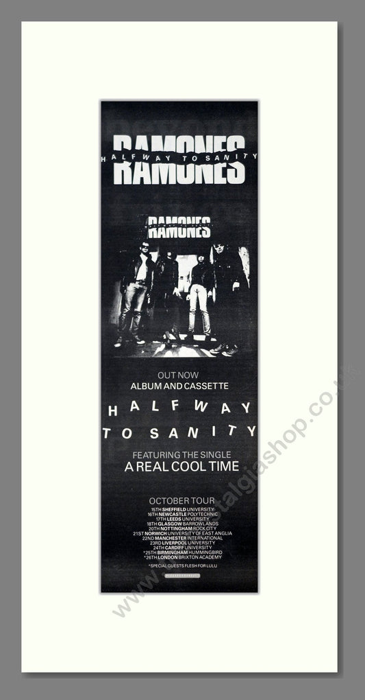 Ramones - Halfway To Sanity. Vintage Advert 1987 (ref AD201597)
