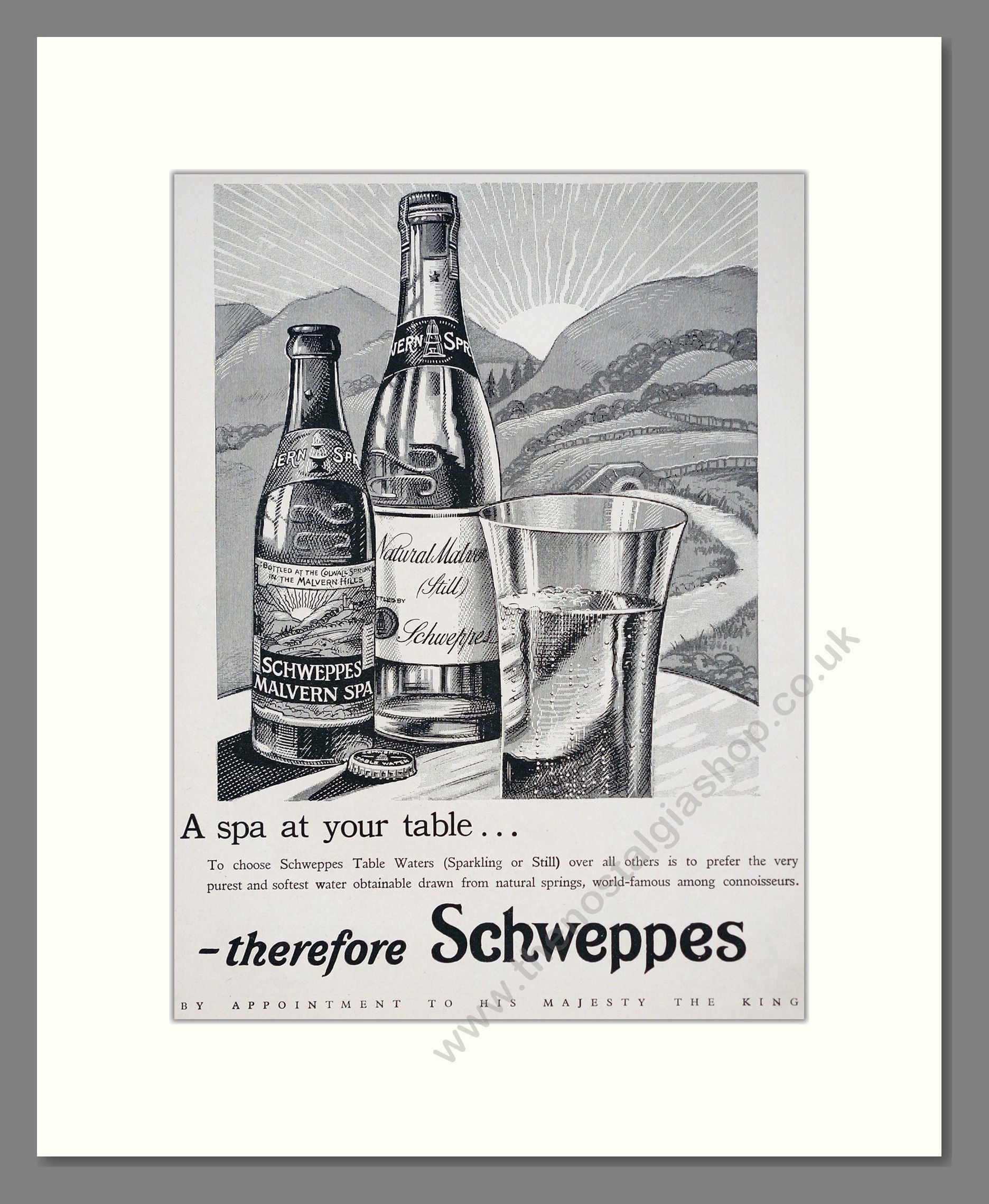 Schweppes - Table Water. Vintage Advert 1933 (ref AD67027)
