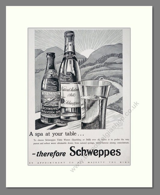 Schweppes - Table Water. Vintage Advert 1933 (ref AD67027)