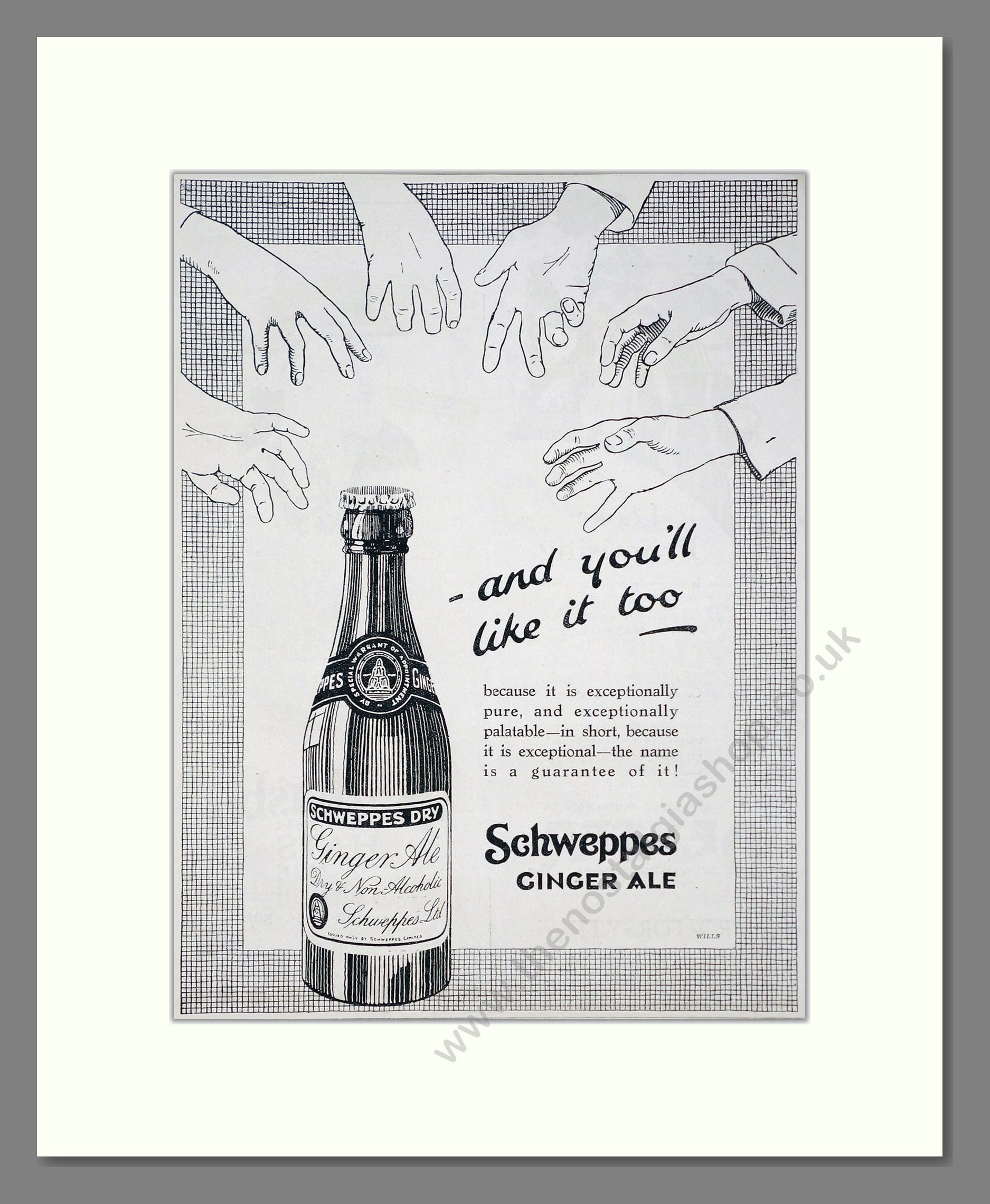 Schweppes - Ginger Ale. Vintage Advert 1927 (ref AD67032)