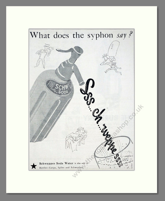 Schweppes - Soda Water. Vintage Advert 1935 (ref AD67033)