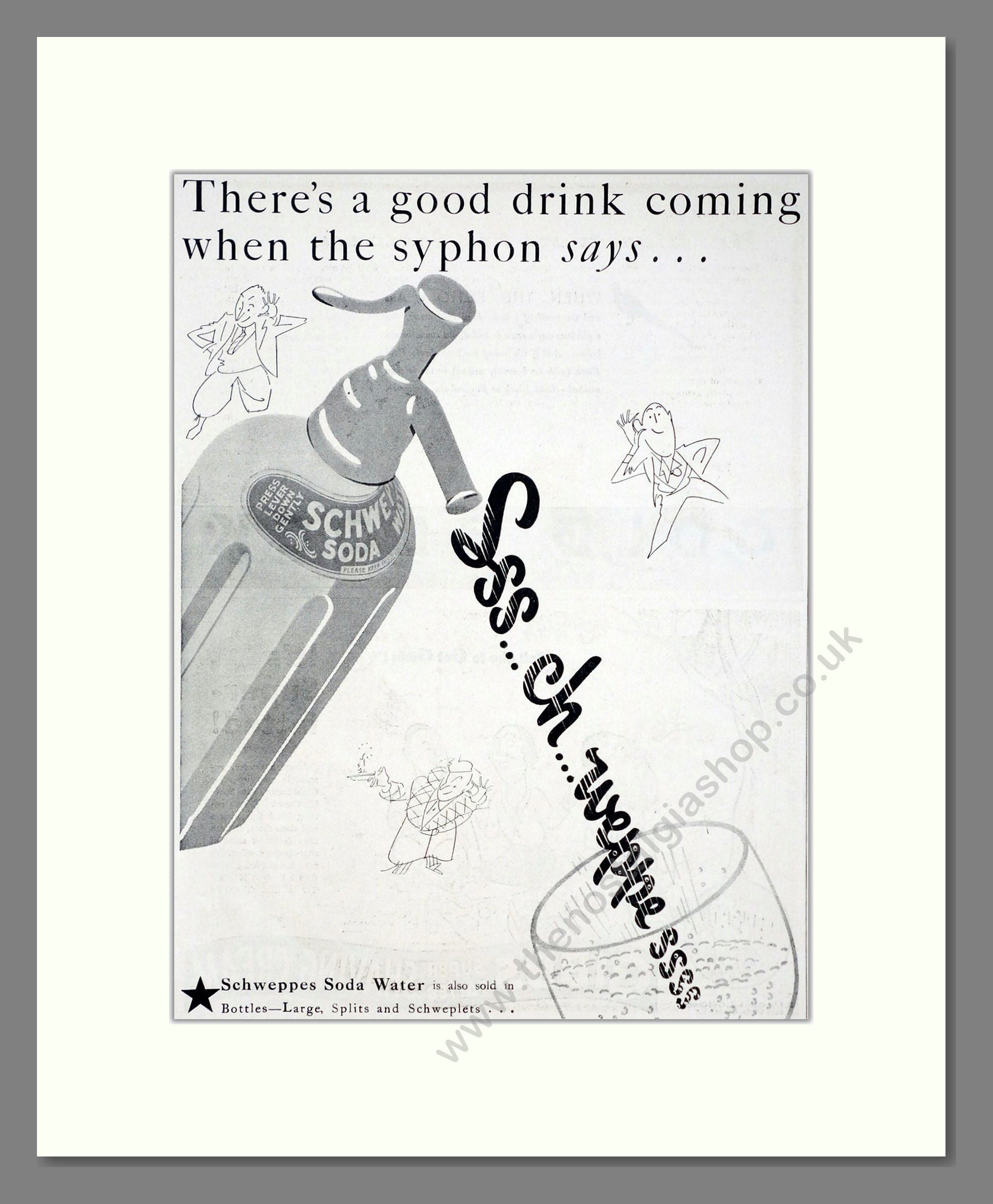 Schweppes - Soda Water. Vintage Advert 1935 (ref AD67035)