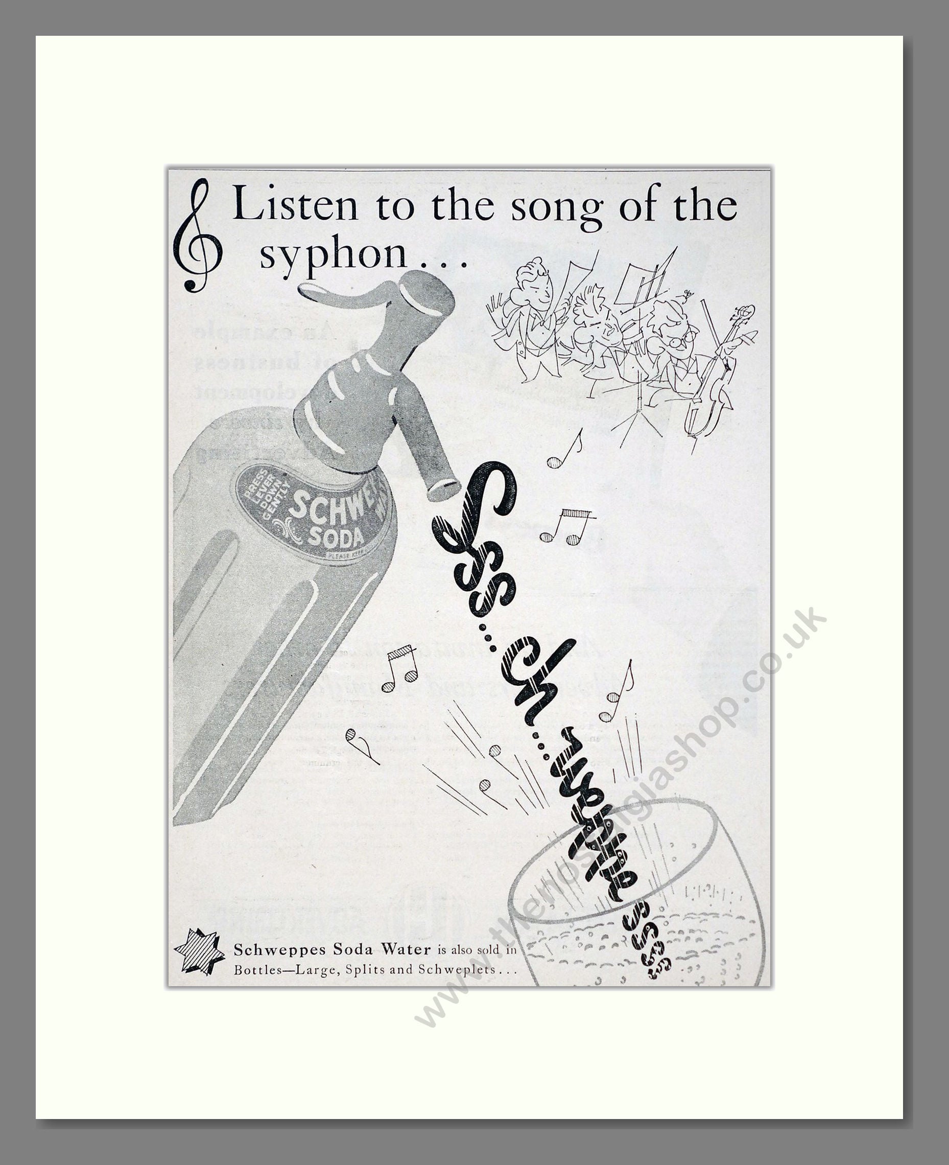 Schweppes - Soda Water. Vintage Advert 1936 (ref AD67036)