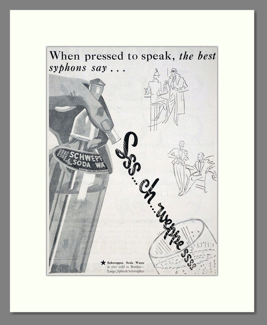 Schweppes - Soda Water. Vintage Advert 1936 (ref AD67037)
