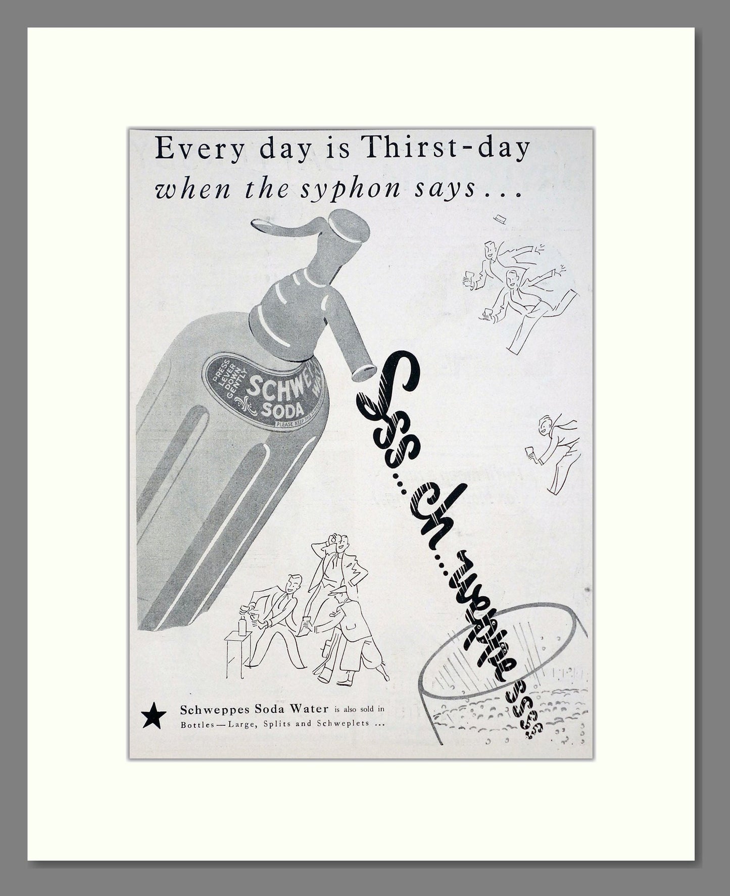 Schweppes - Soda Water. Vintage Advert 1937 (ref AD67038)