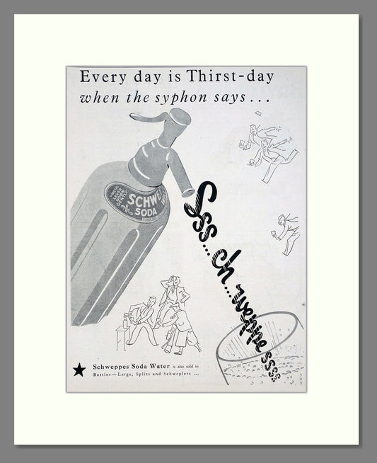 Schweppes - Soda Water. Vintage Advert 1937 (ref AD67038)