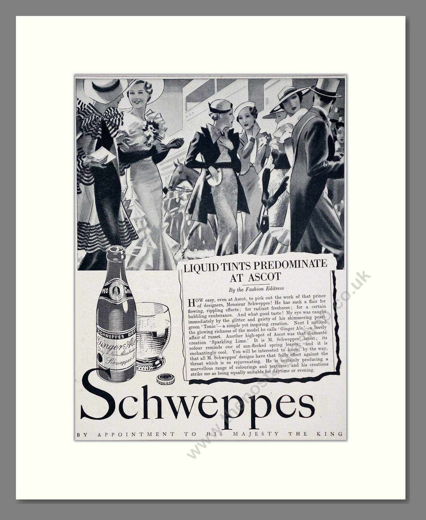 Schweppes - Ginger Ale. Vintage Advert 1936 (ref AD67042)