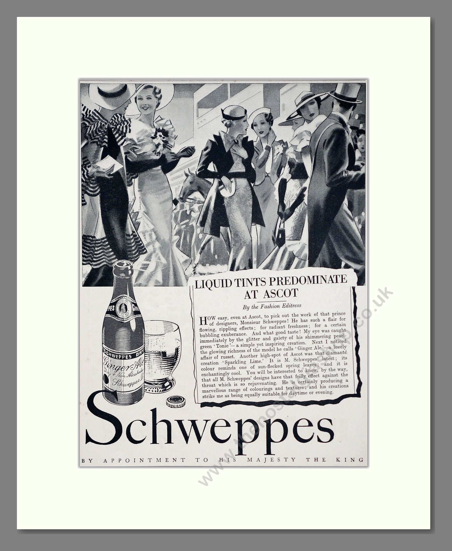 Schweppes - Ginger Ale. Vintage Advert 1936 (ref AD67042)