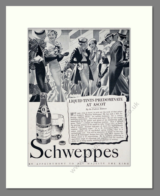 Schweppes - Ginger Ale. Vintage Advert 1936 (ref AD67042)