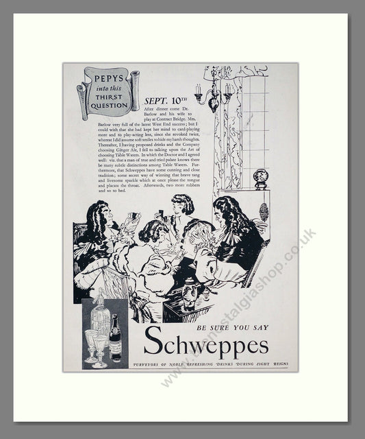 Schweppes - Ginger Ale. Vintage Advert 1937 (ref AD67047)