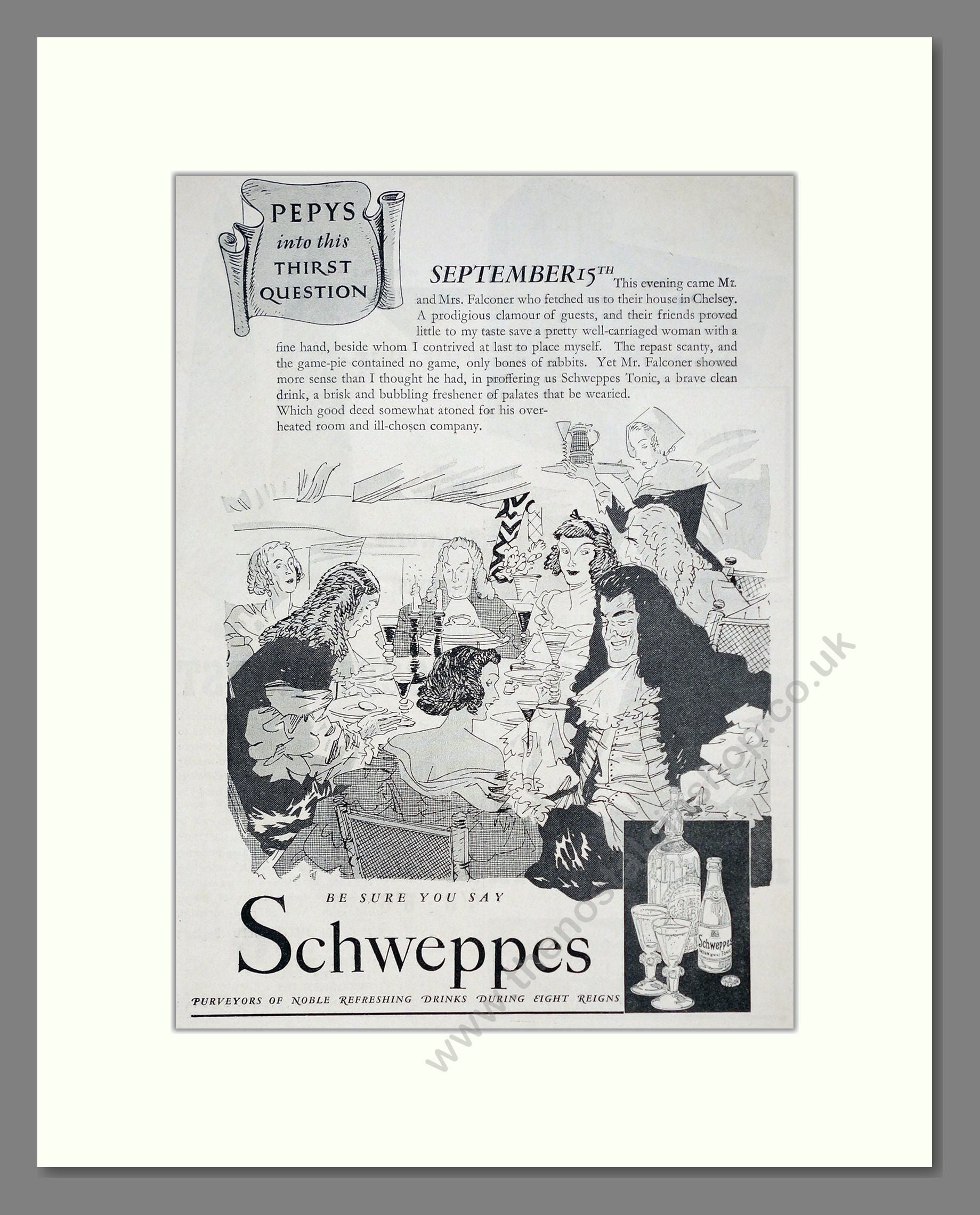 Schweppes - Indian Tonic Water. Vintage Advert 1937 (ref AD67048)