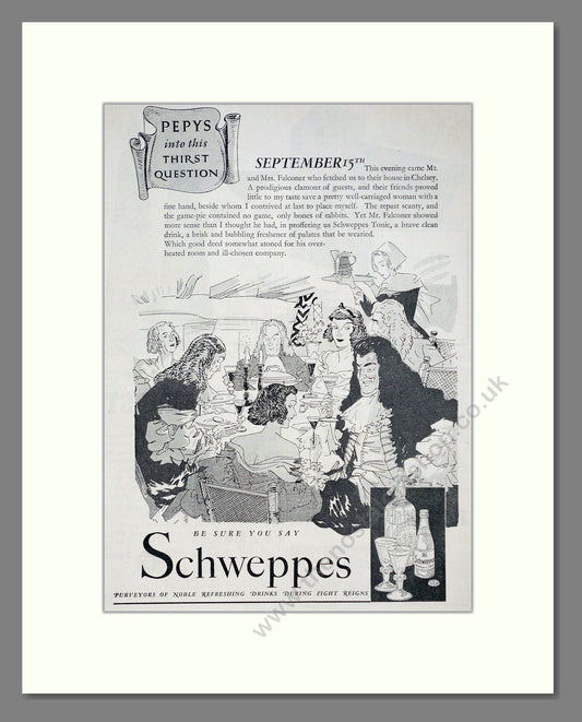 Schweppes - Indian Tonic Water. Vintage Advert 1937 (ref AD67048)
