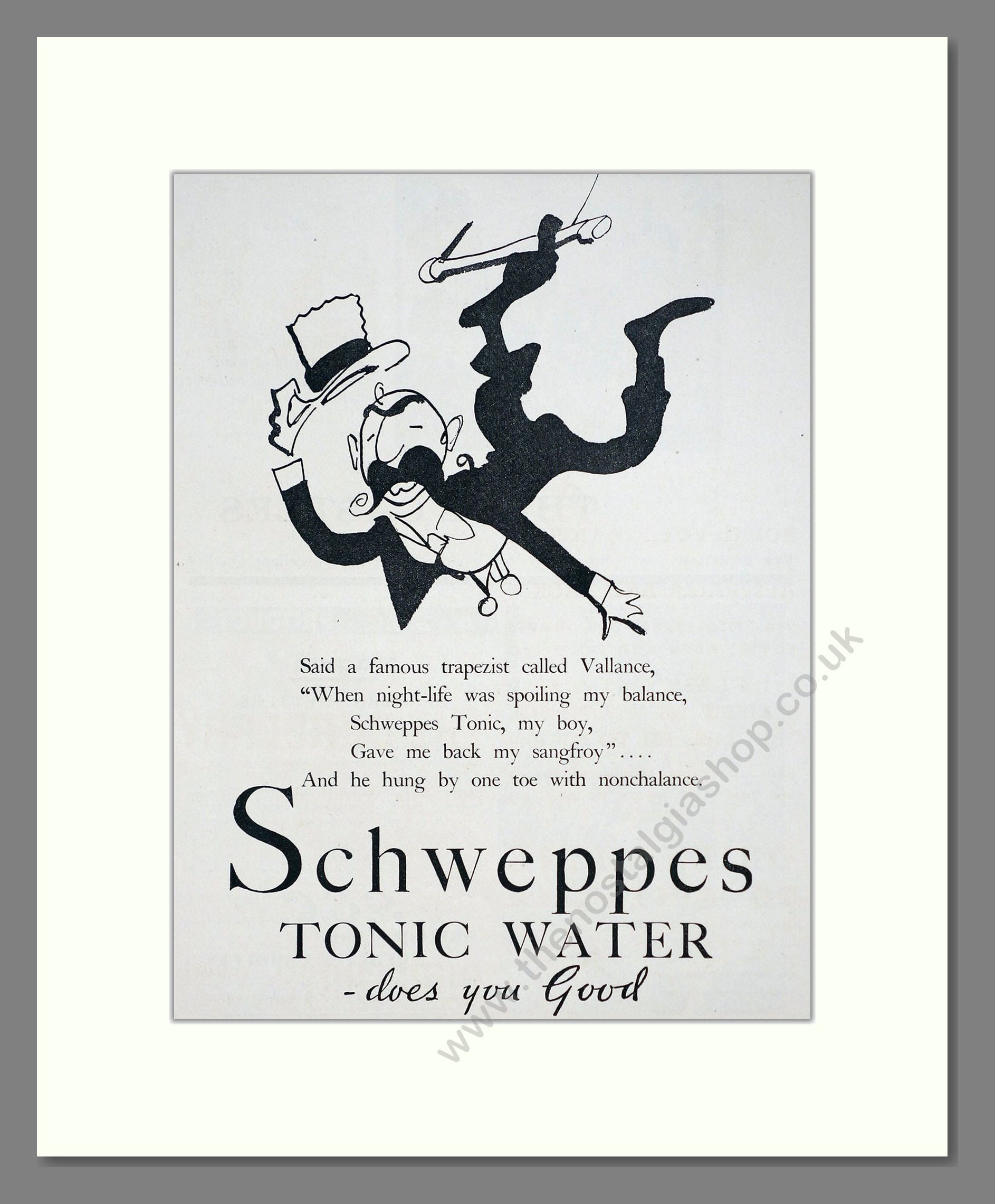 Schweppes - Tonic Water. Vintage Advert 1935 (ref AD67053)