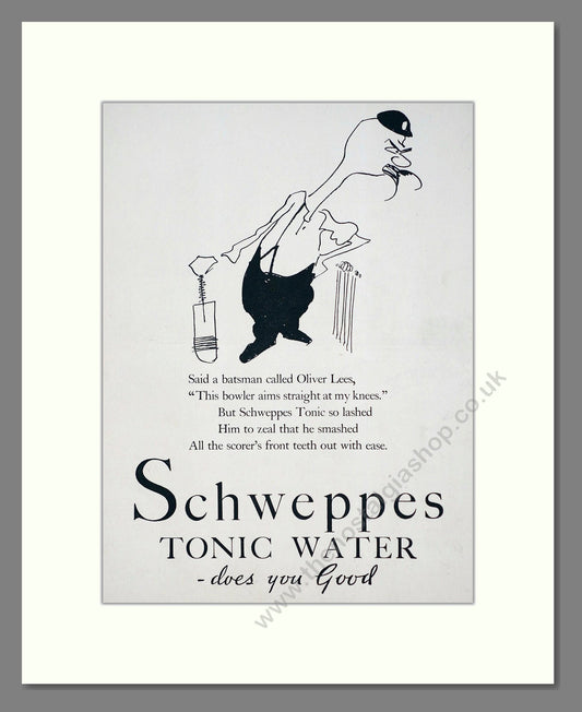 Schweppes - Tonic Water. Vintage Advert 1935 (ref AD67056)