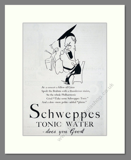 Schweppes - Tonic Water. Vintage Advert 1935 (ref AD67057)
