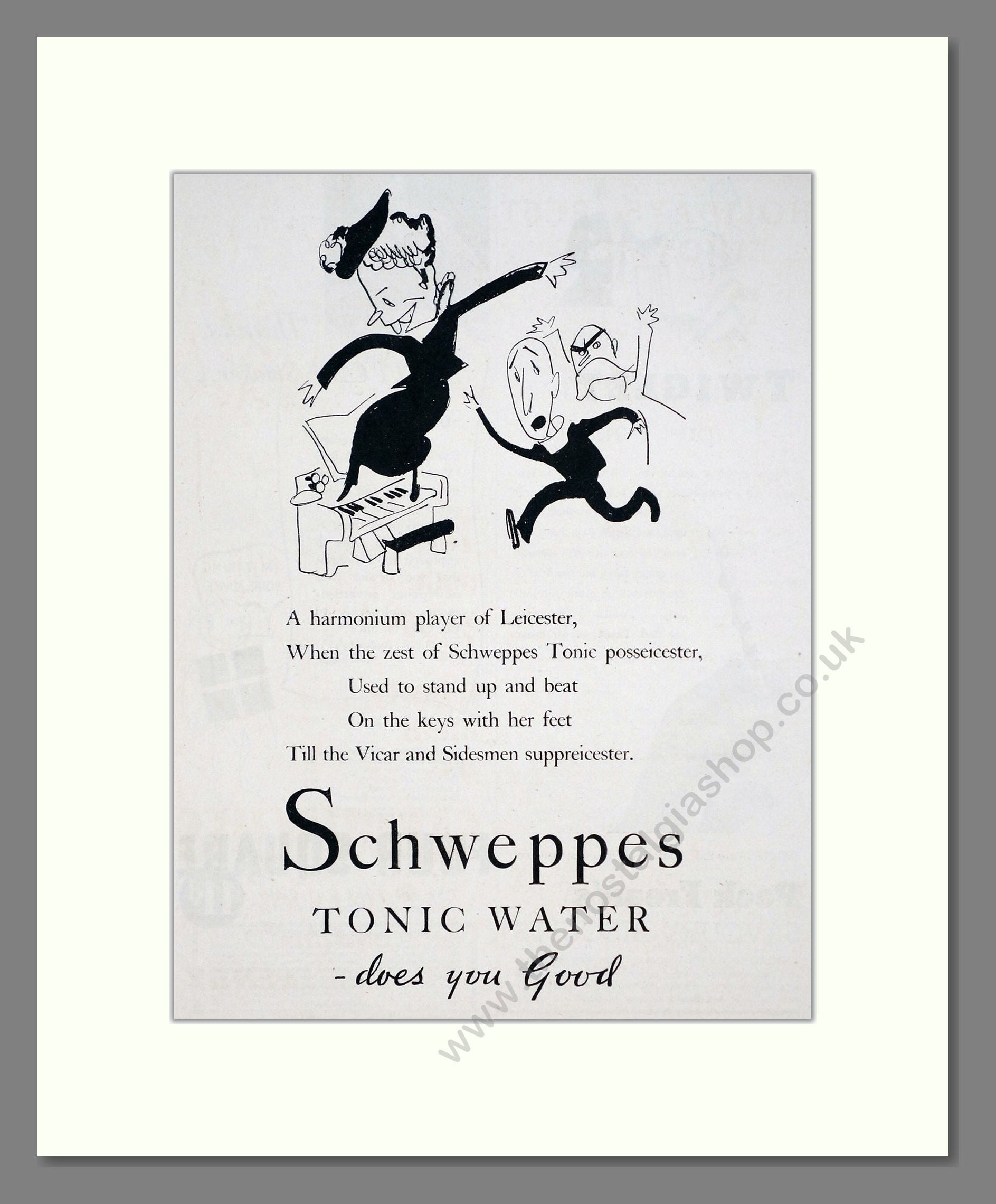 Schweppes - Tonic Water. Vintage Advert 1935 (ref AD67058)