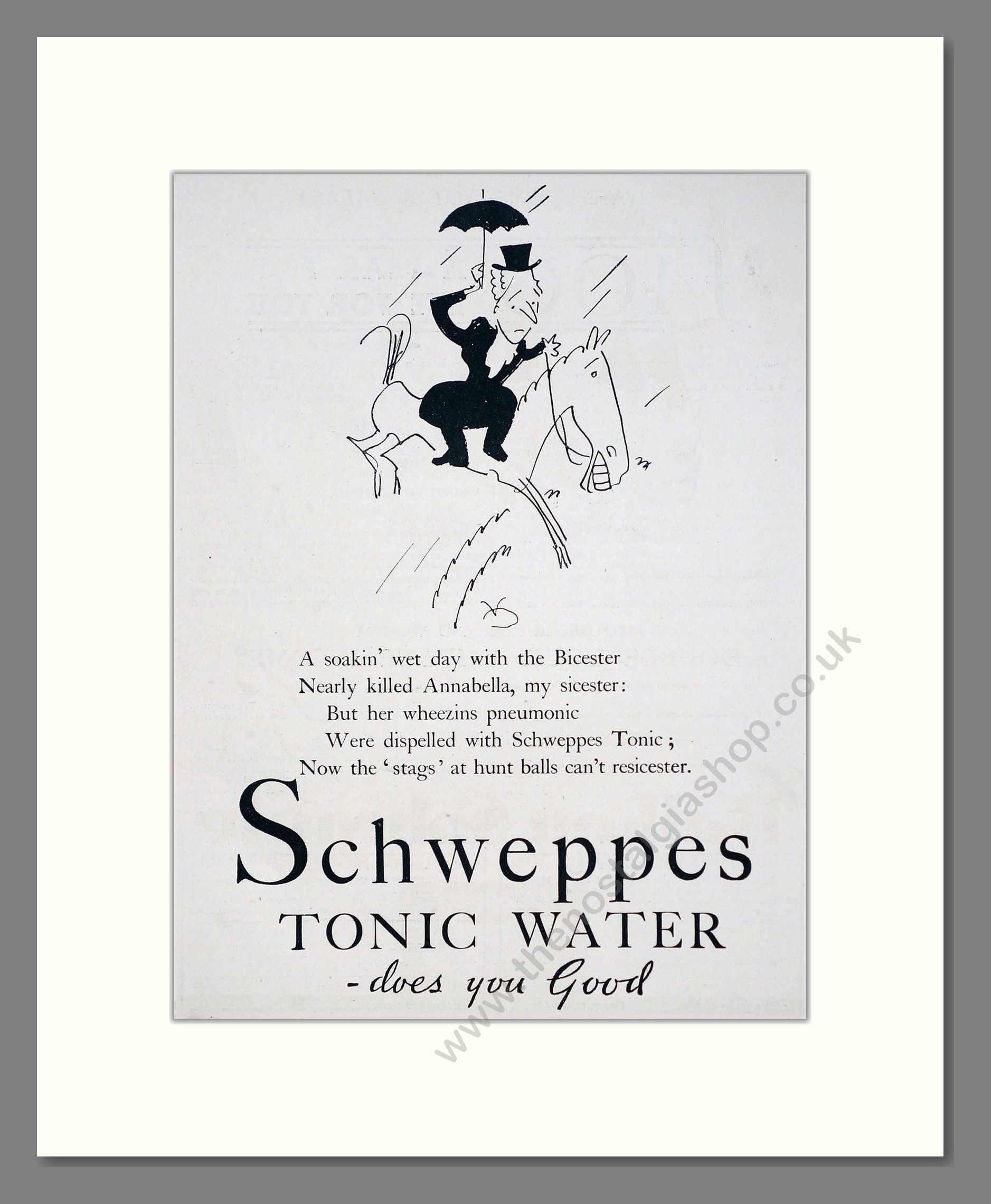 Schweppes - Tonic Water. Vintage Advert 1936 (ref AD67059)